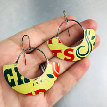 Load image into Gallery viewer, Butter Cookie Half Moon Recycled Tin Earrings 30th Birthday Gift