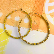 Load image into Gallery viewer, Spiraled Tin Big Pale Orange Hoop Earrings