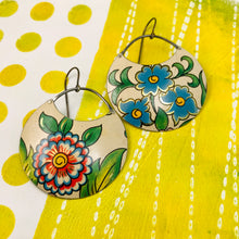 Load image into Gallery viewer, Bold Blossom Circles Upcycled Tin Earrings