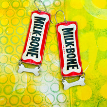 Load image into Gallery viewer, Milk-Bone Recycled Tin Earrings