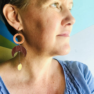 Blue Moon Upcycled Tin Earrings
