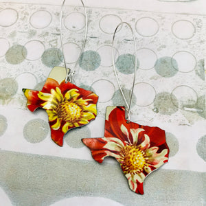 Texas Wildflowers Upcycled Tin Earrings