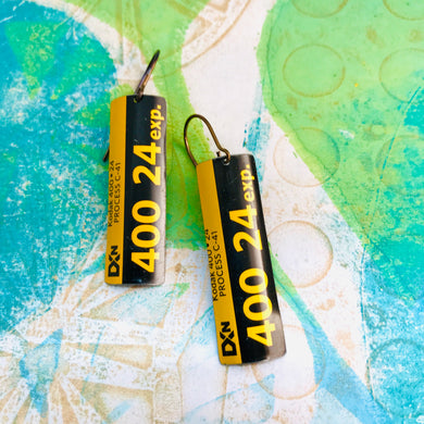 Kodak 24 Exposure Narrow Rectangle Tin Earrings