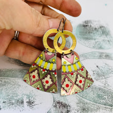 Load image into Gallery viewer, Santa Fe Small Fans Golden Tin Earrings