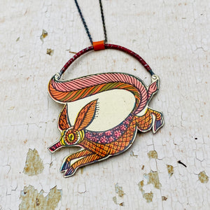 Fancy Fox Upcycled Tin Necklace