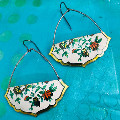 Fancy Golden Edge Zero Waste Tin Earrings