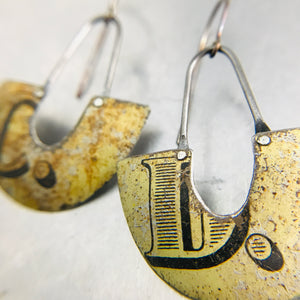 Weathered C & D Little Us Upcycled Tin Earrings