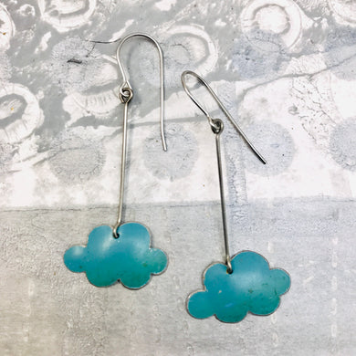 Little Blue Clouds Upcycled Tin Earrings