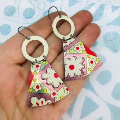 Santa Fe Small Fans Cream Tin Earrings