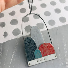 Load image into Gallery viewer, Four Etched Arches Upcycled Tin Necklace