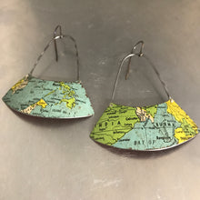 Load image into Gallery viewer, India &amp; SE Asia Vintage Globe Upcycled Fan Tin Earrings