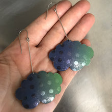 Load image into Gallery viewer, Happy Dotty Clouds Upcycled Tin Earrings