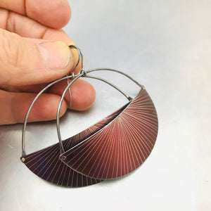 Shimmery Dark Bronze Half Moon Recycled Tin Earrings