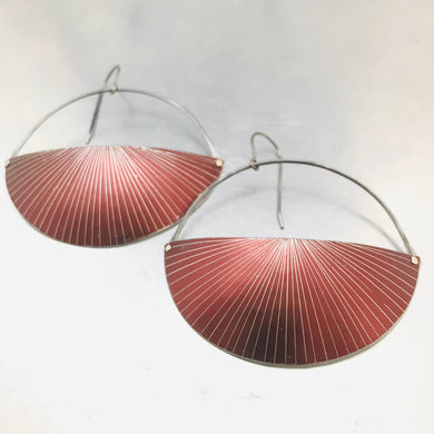 Shimmery Dark Bronze Half Moon Recycled Tin Earrings