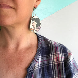 Lucy & Schroeder Recycled Book Cover Earrings