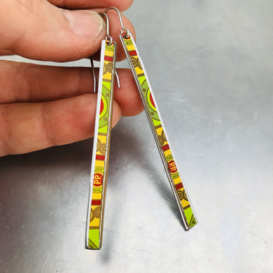 Cigar Tin Narrow Edge Vintage Upcycled Tin Earrings