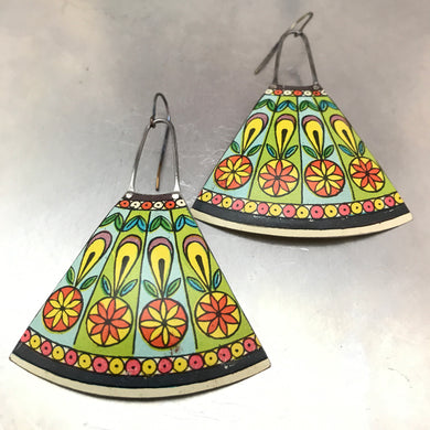 Brazillian Tin Fan Upcycled Earrings