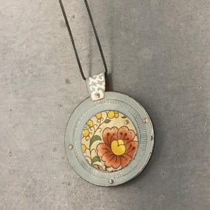 Reversible Upcycled Tin Collage Necklace by ChristineTerrell for adaptive reuse jewelry