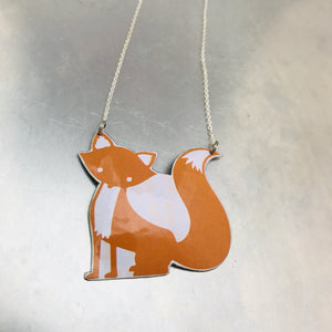 Orange Fox Zero Waste Tin Necklace
