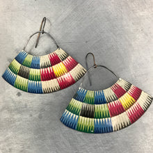 Load image into Gallery viewer, Multicolor Basket Pattern Recycled Tin Earrings