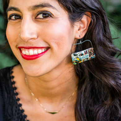 Star Wars Wide Rectangle Recycled Tin Earrings